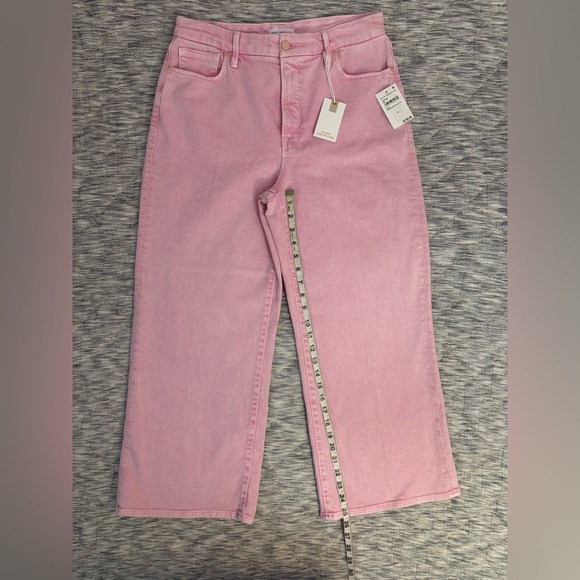 Good American Good Waist Cropped Palazzo Jeans In Rose Quartz Sz 10/30 NWT - - Picture 10 of 12